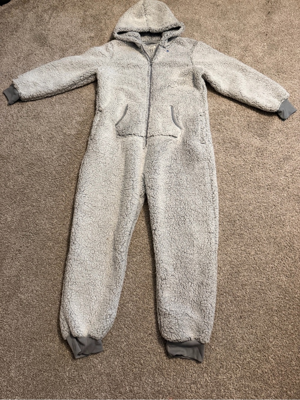 PINK Victoria's Secret Plush Hooded Women’s One-Piece - XL Light Gray